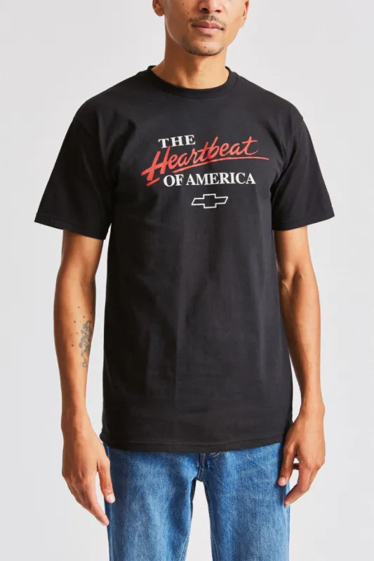 Heartbeat S/S Standard Tee - Bel Air Black sold by Brixton
