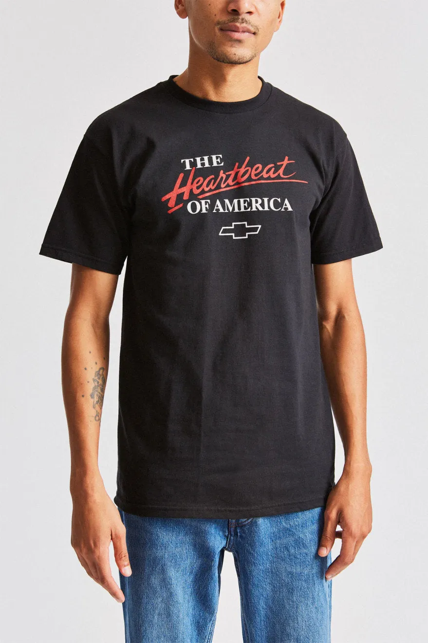 Heartbeat S/S Standard Tee - Bel Air Black sold by Brixton