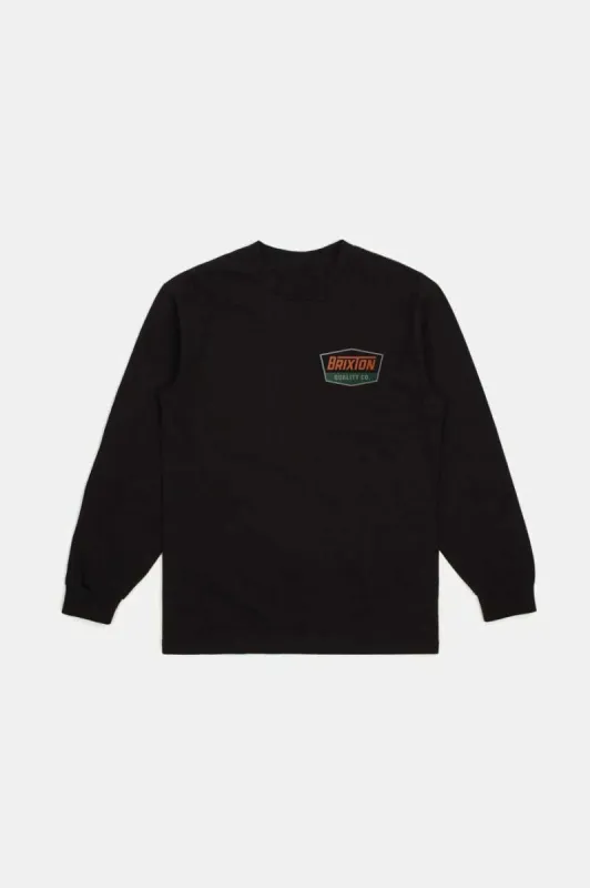 Regal L/S Standard T-Shirt - Black/Rust sold by Brixton