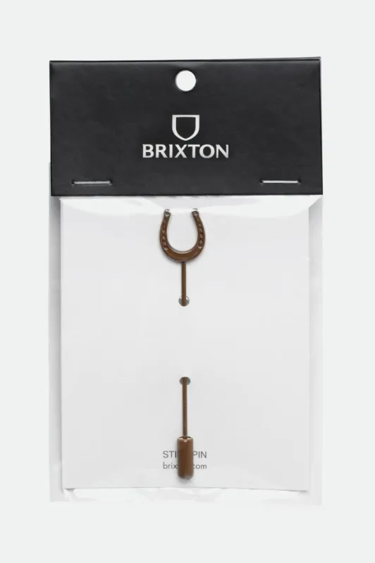 Hat Stick Pin - Brass Horseshoe sold by Brixton