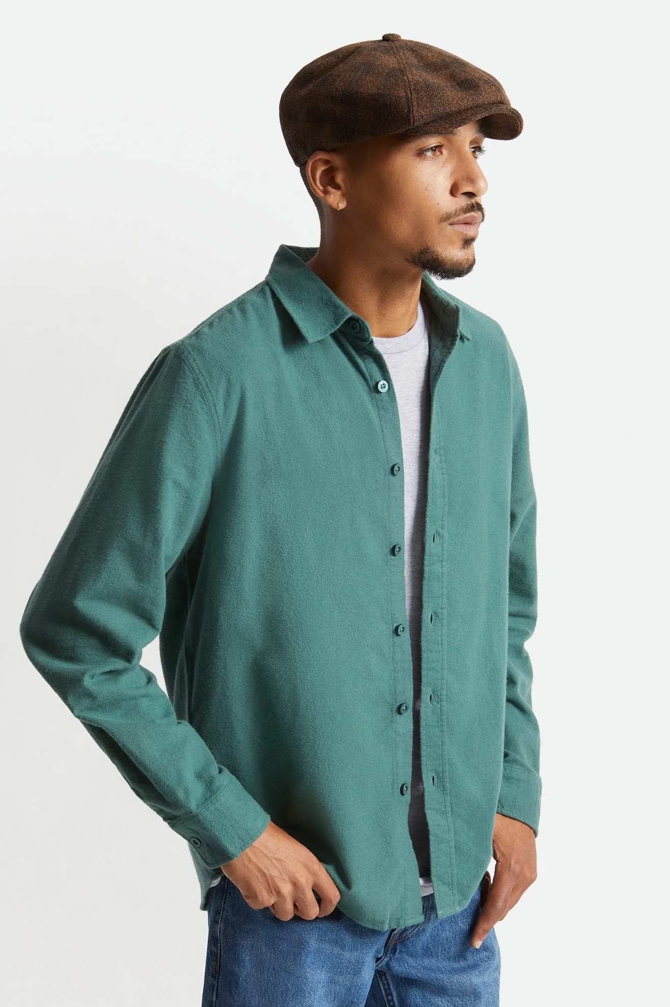 Bowery Soft Weave L/S Flannel - Pine sold by Brixton product image thumbnail 5