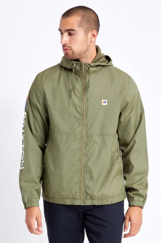 Claxton Alton Lightweight Zip Hood Jacket - Military Olive sold by Brixton