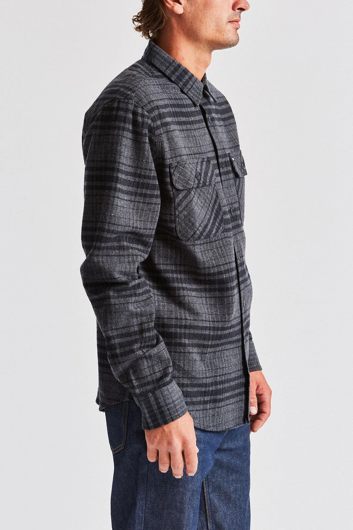 Bowery Chevy L/S Flannel - Bel Air Black sold by Brixton product image thumbnail 4