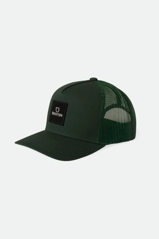 Alpha Block Netplus Trucker Hat - Trekking Green/Trekking Green sold by Brixton