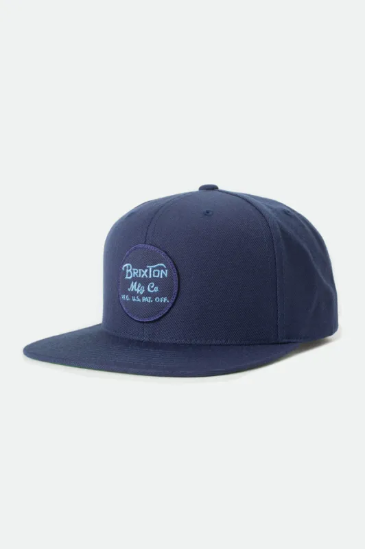 Wheeler Snapback - Washed Navy sold by Brixton