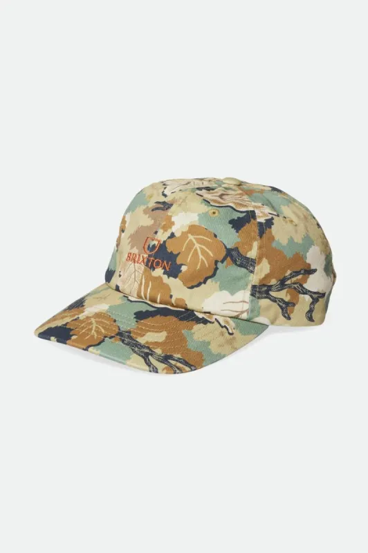 Alpha LP Adjustable Hat - Leaf Camo sold by Brixton