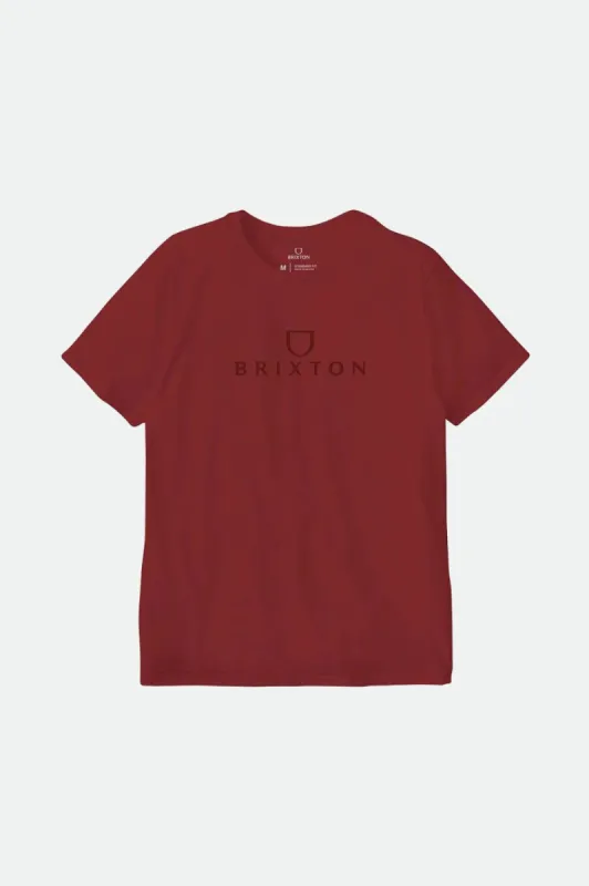 Alpha Thread S/S Standard Tee - Mahogany/Mahogany sold by Brixton