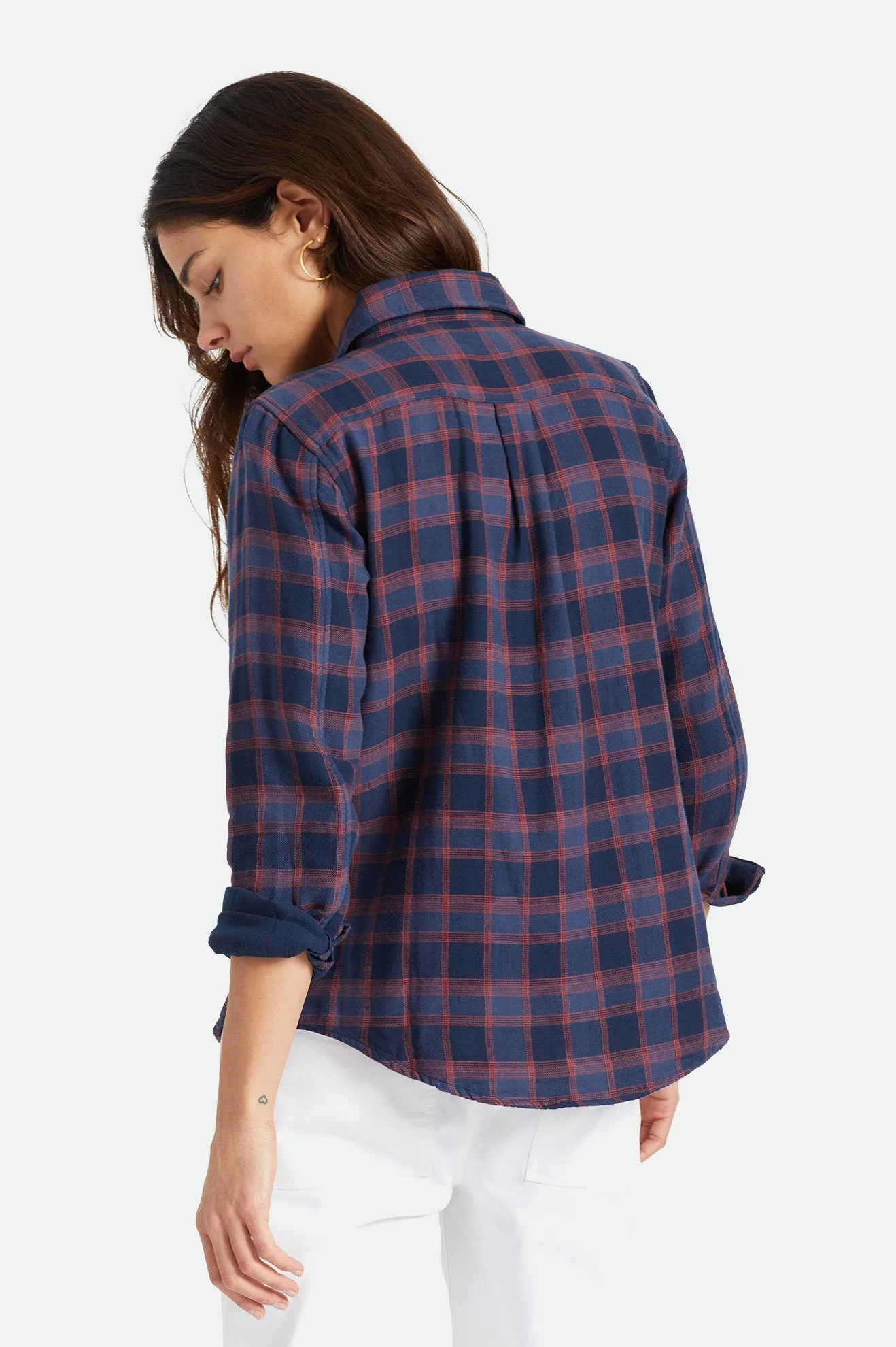 Bowery Women's Soft Weave L/S Flannel - Navy sold by Brixton product image thumbnail 4