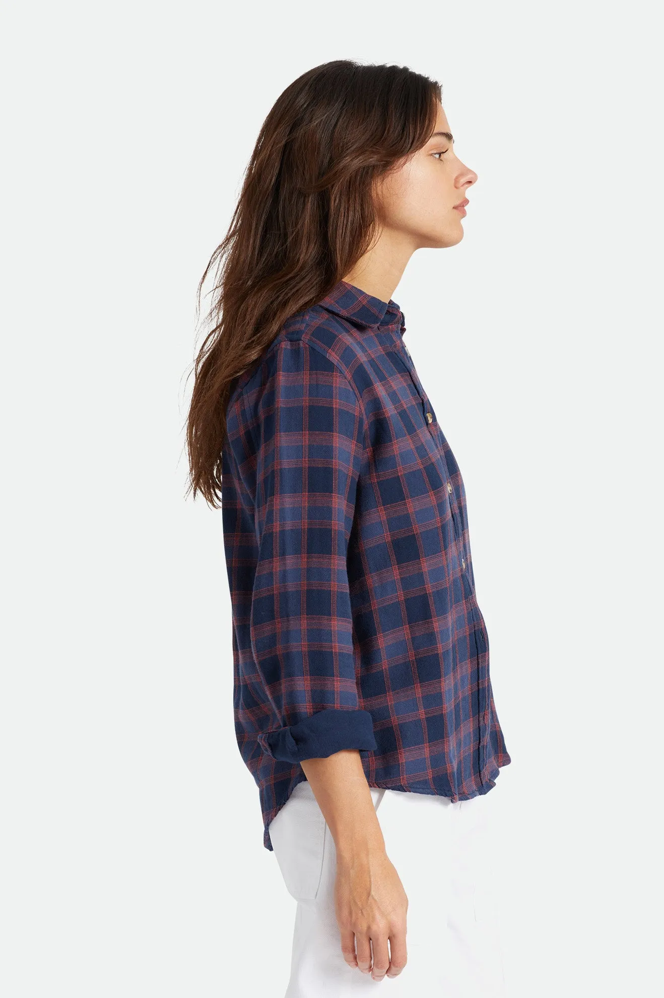 Bowery Women's Soft Weave L/S Flannel - Navy sold by Brixton product image thumbnail 3