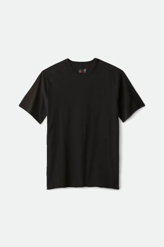 Premium Cotton S/S Tailored Tee - Black sold by Brixton