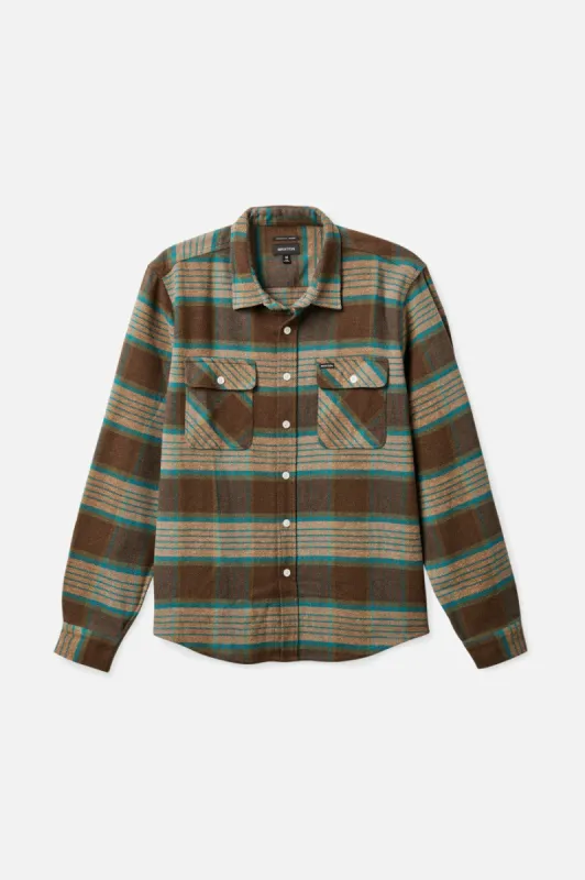 Bowery L/S Flannel - Mojave/Heather Grey/Desert Palm sold by Brixton