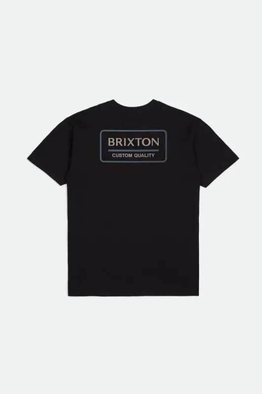 Palmer Proper S/S Standard Tee - Black/Oatmeal/Flint Blue sold by Brixton