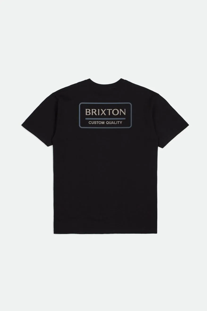 Palmer Proper S/S Standard Tee - Black/Oatmeal/Flint Blue sold by Brixton