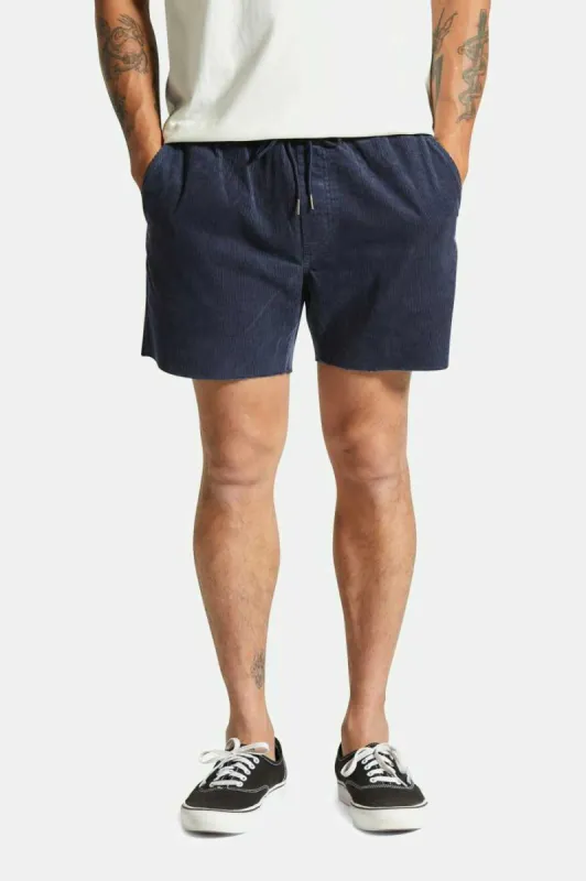 Madrid II Corduroy Short 5" - Washed Navy Cord sold by Brixton