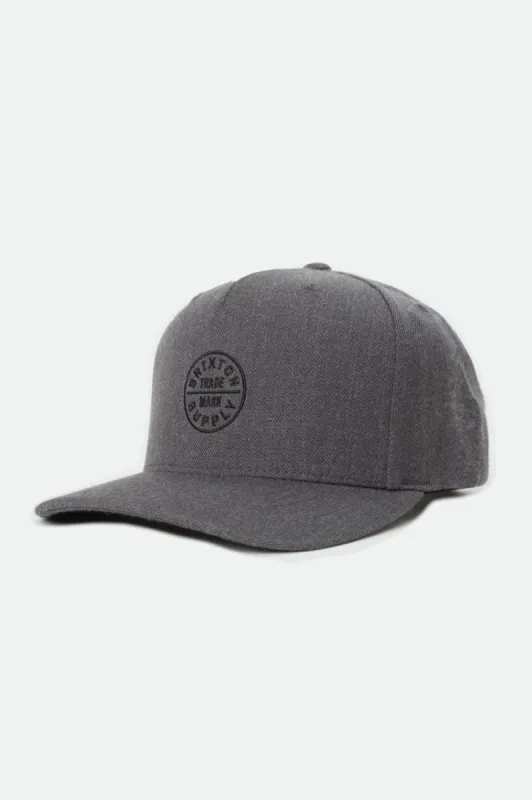 Oath MP Snapback - Heather Charcoal sold by Brixton