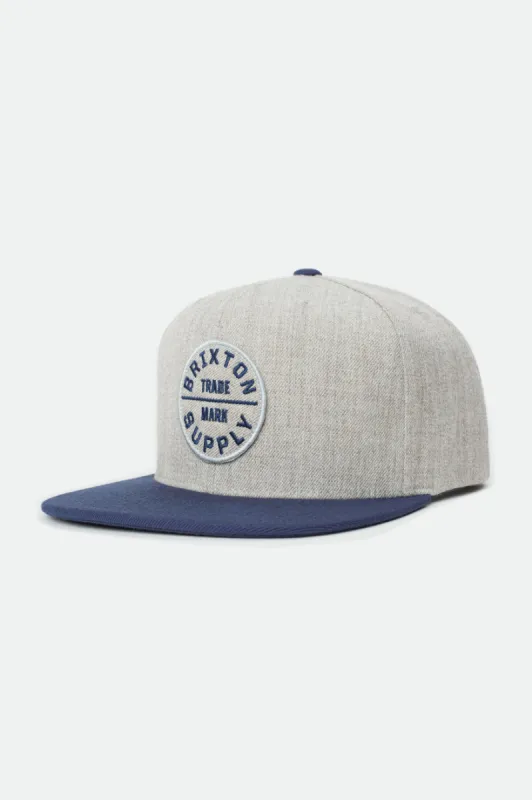 Oath III Snapback - Heather Grey/Washed Navy sold by Brixton