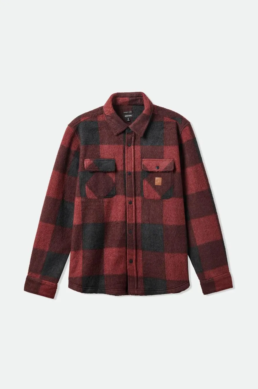 Bowery Arctic Stretch L/S Fleece - Dark Burgundy/Black sold by Brixton