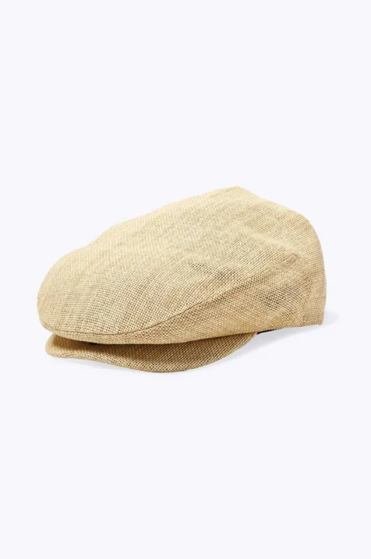 Hooligan Lightweight Flat Cap - Natural Straw sold by Brixton