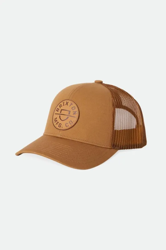 Crest Netplus MP Trucker Hat - Golden Brown/Golden Brown sold by Brixton