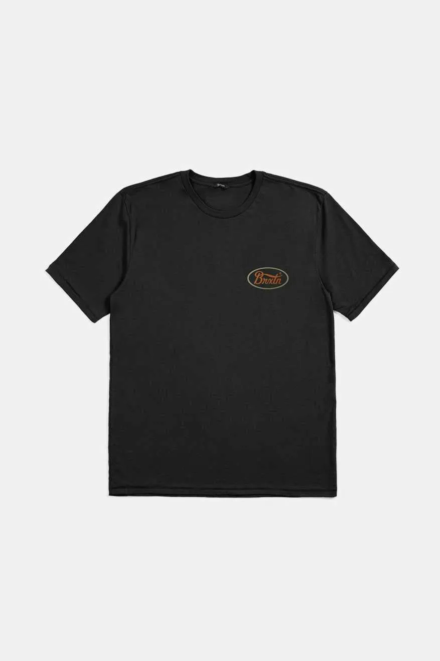 Parsons S/S Tailored T-Shirt - Black/Rust/Sand sold by Brixton