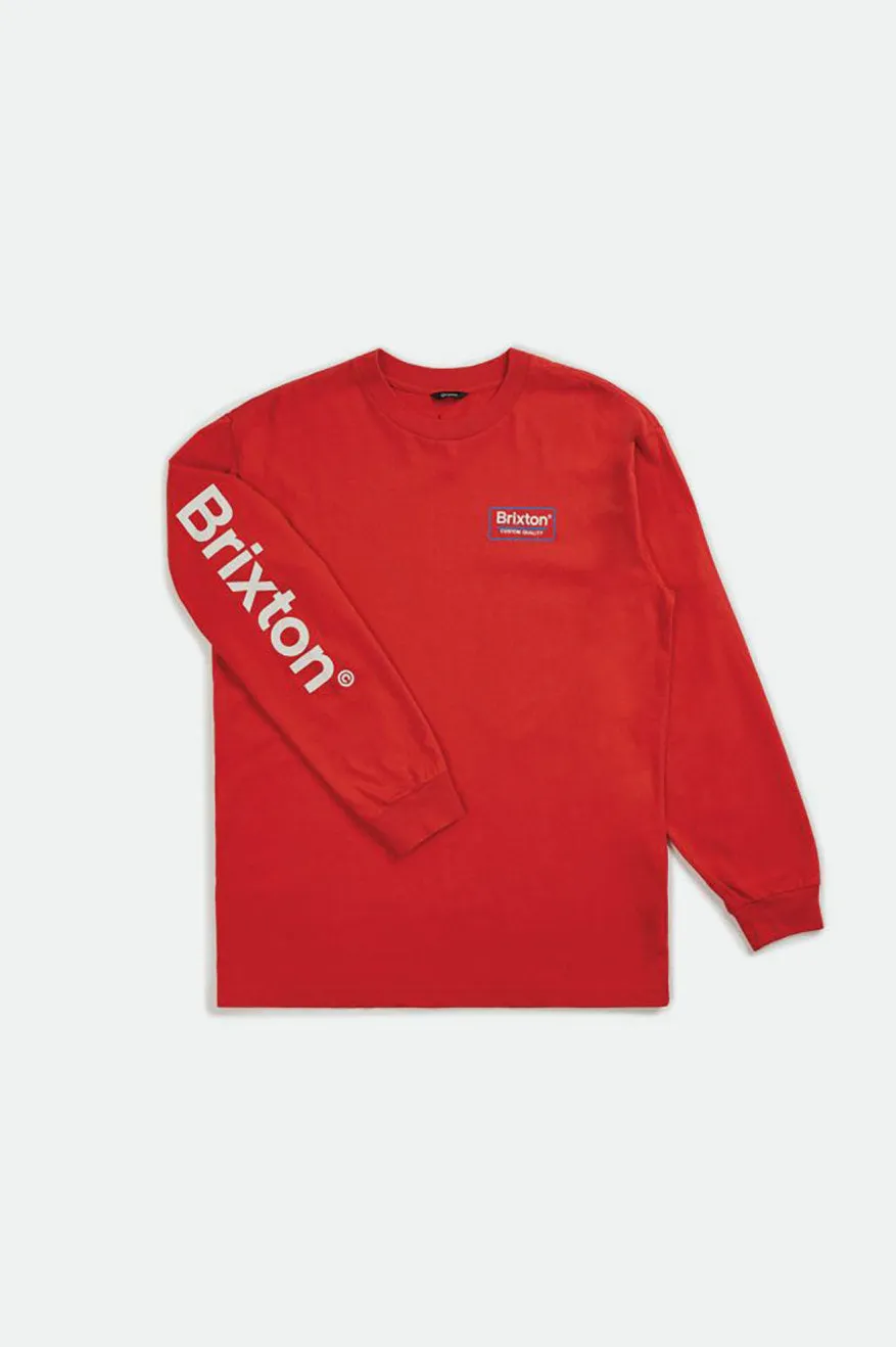 Palmer SV L/S Standard Tee - Cayenne sold by Brixton