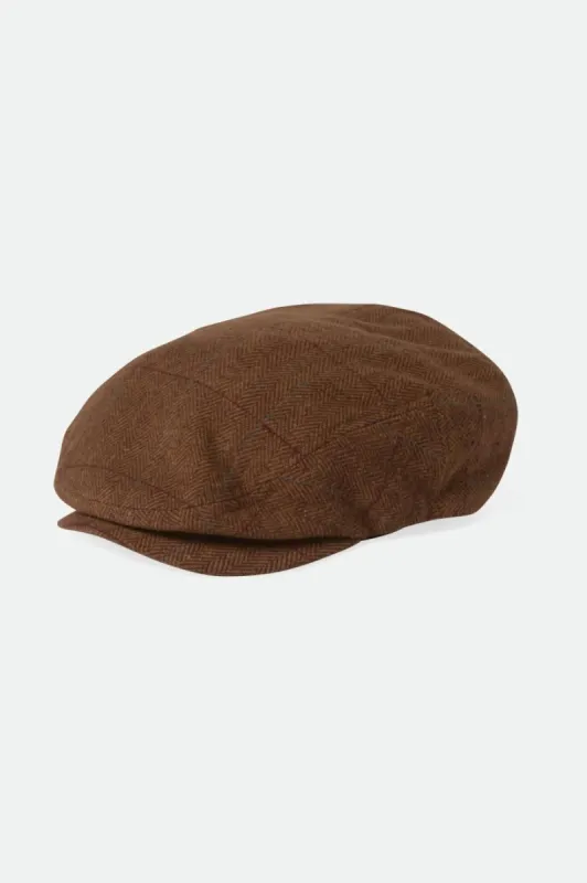 Hooligan Lightweight Flat Cap - Brown/Light Brown sold by Brixton