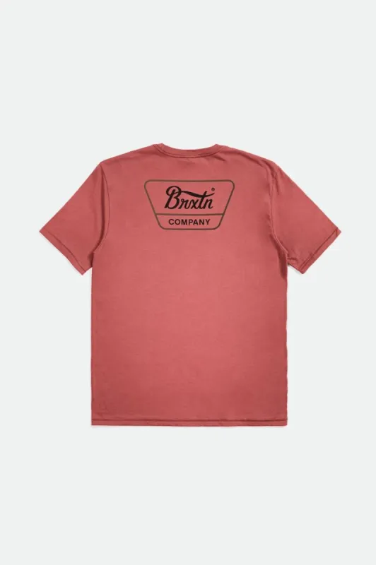 Linwood S/S Standard Tee - Dusty Cedar/Dark Earth sold by Brixton