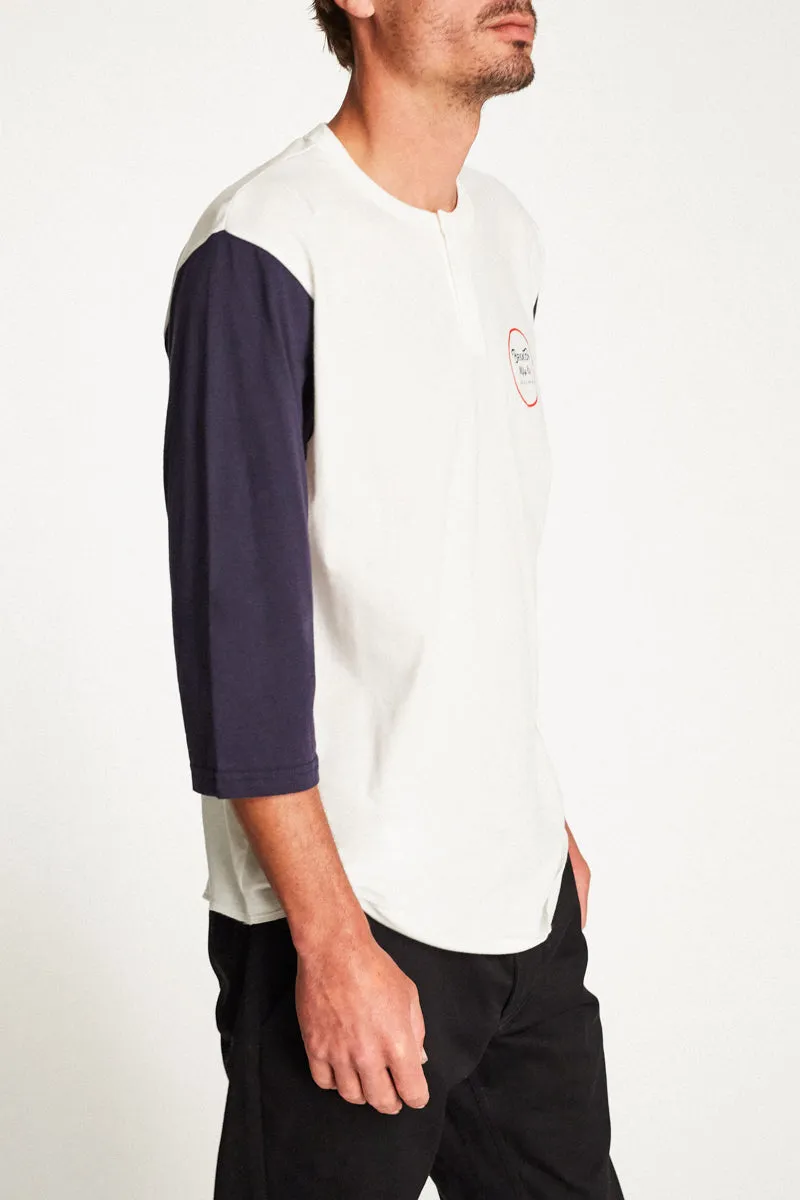 Wheeler 3/4 Sleeve Henley - Off White/Navy sold by Brixton product image thumbnail 4