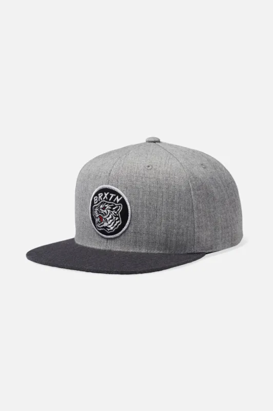 Kit MP Snapback - Heather Grey/Heather Charcoal sold by Brixton