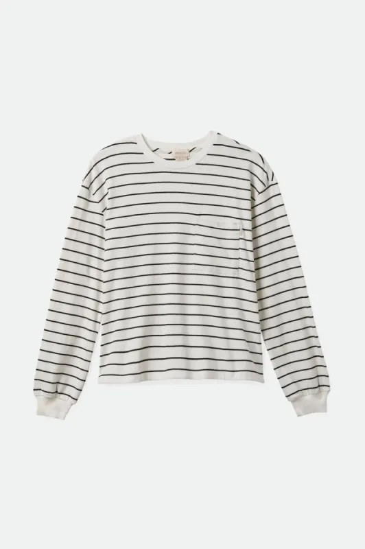 Carefree L/S Pocket T-Shirt - Off White/Black made by Brixton