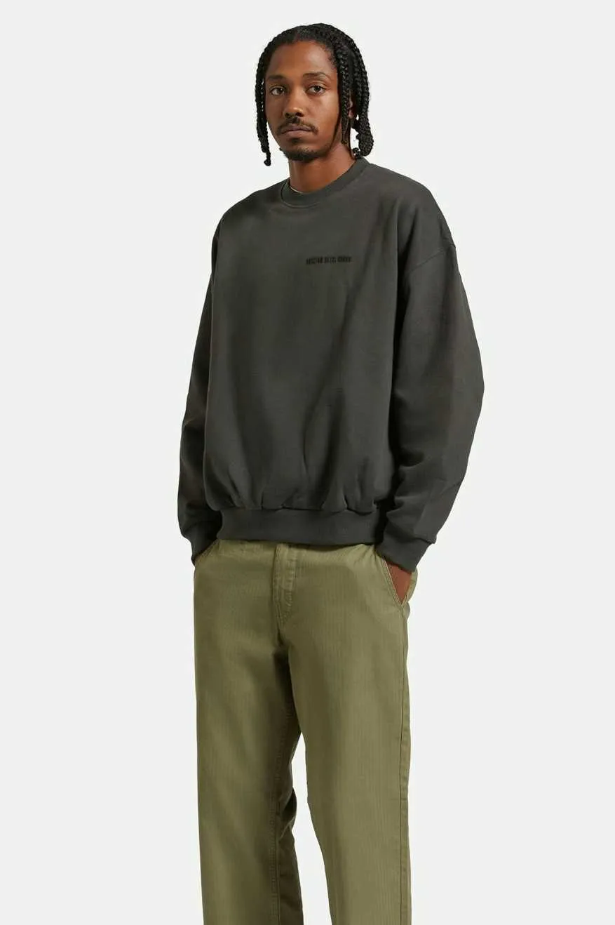 Embroidered Heavyweight Oversized Crew - Washed Black sold by Brixton product image thumbnail 2