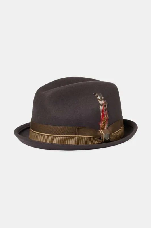 20th Anniversary Gain Fedora - Chocolate/Gold sold by Brixton