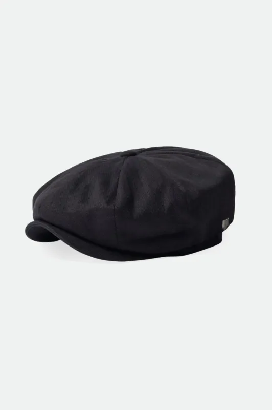 Brood Baggy Newsboy Snap Cap - Black sold by Brixton