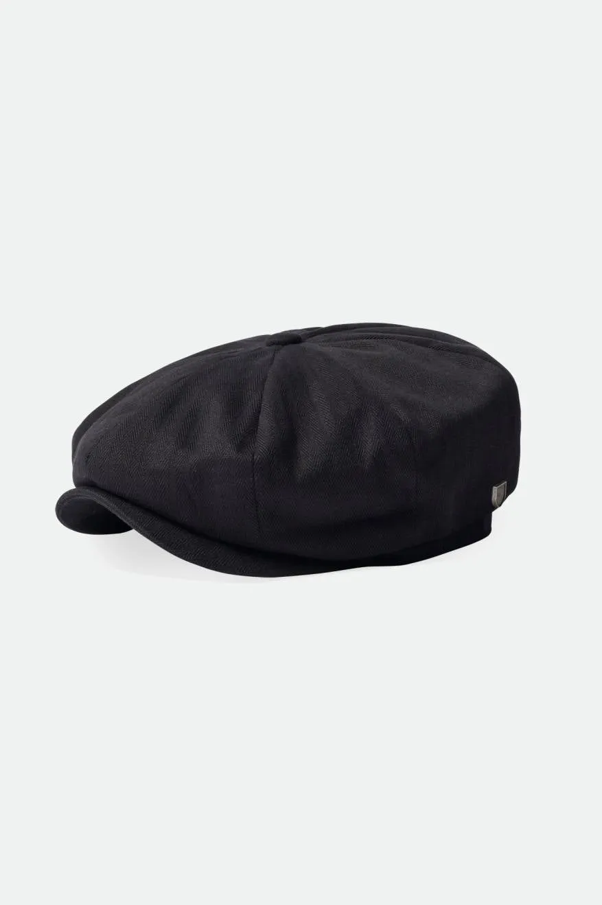 Brood Baggy Newsboy Snap Cap - Black sold by Brixton