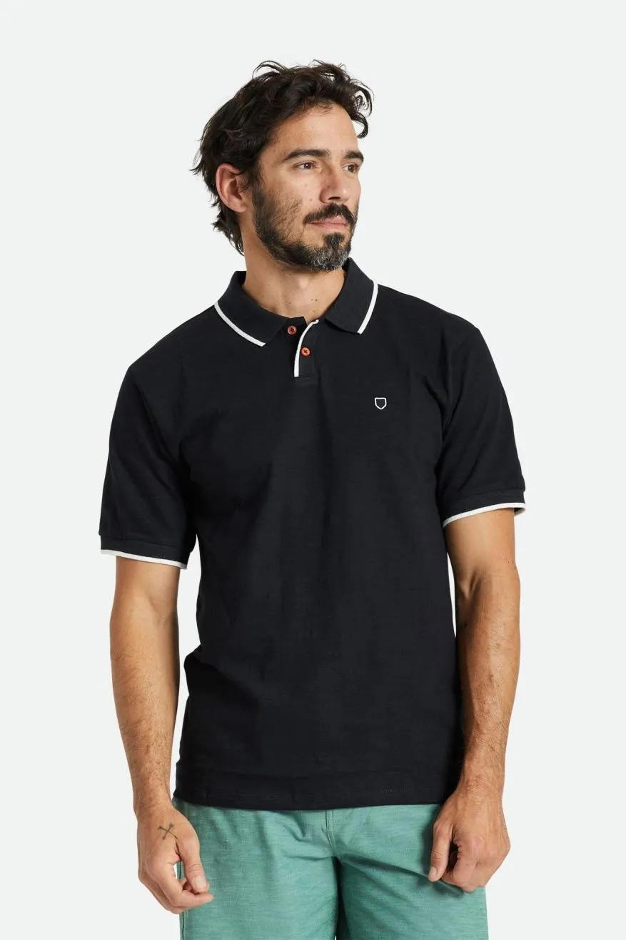 Proper Slub S/S Polo - Washed Black/Off White sold by Brixton product image thumbnail 2