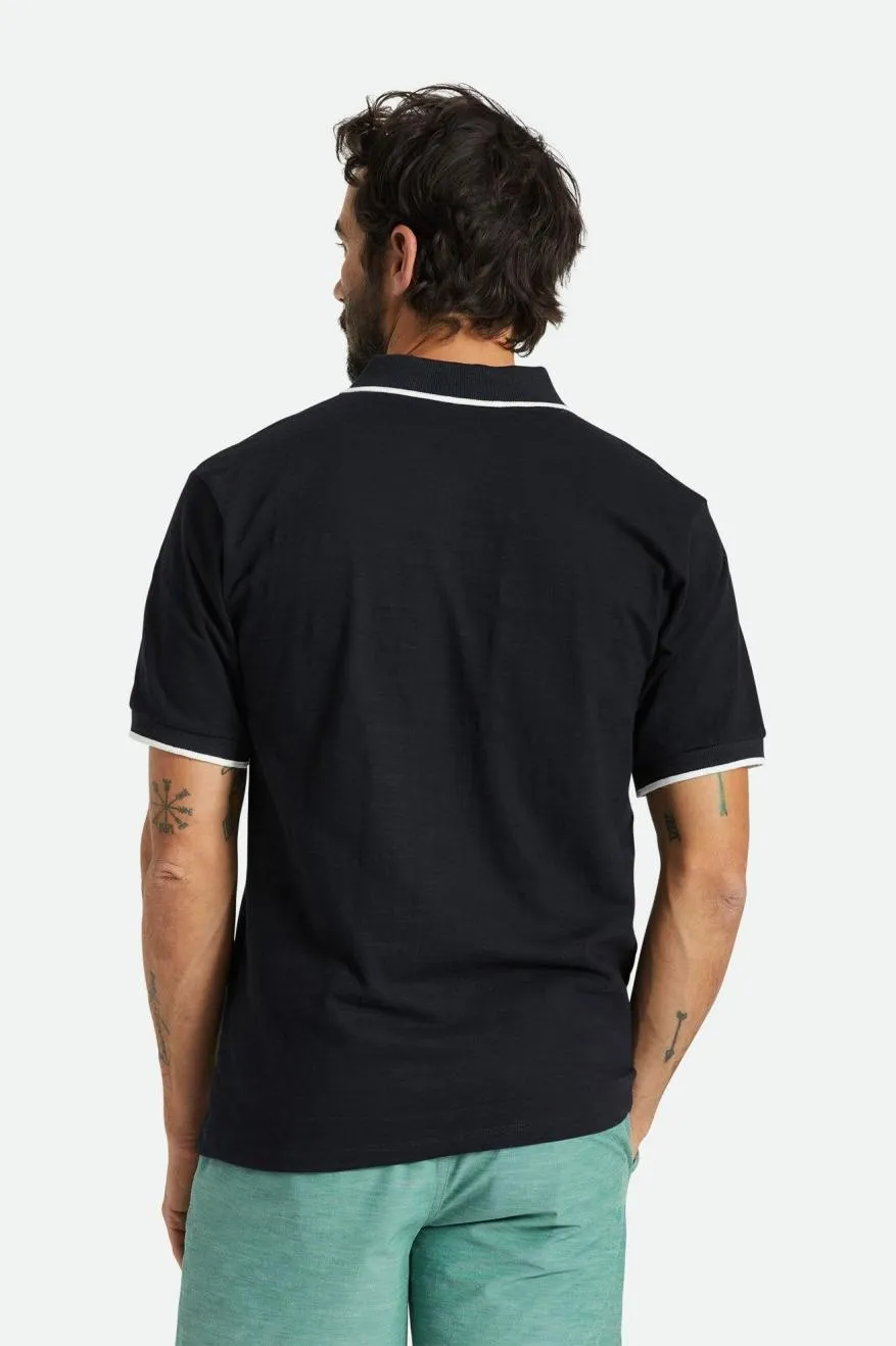 Proper Slub S/S Polo - Washed Black/Off White sold by Brixton product image thumbnail 4