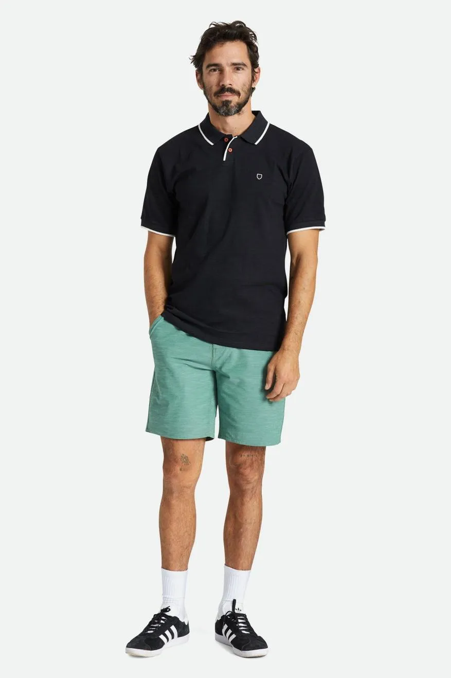 Proper Slub S/S Polo - Washed Black/Off White sold by Brixton product image thumbnail 3