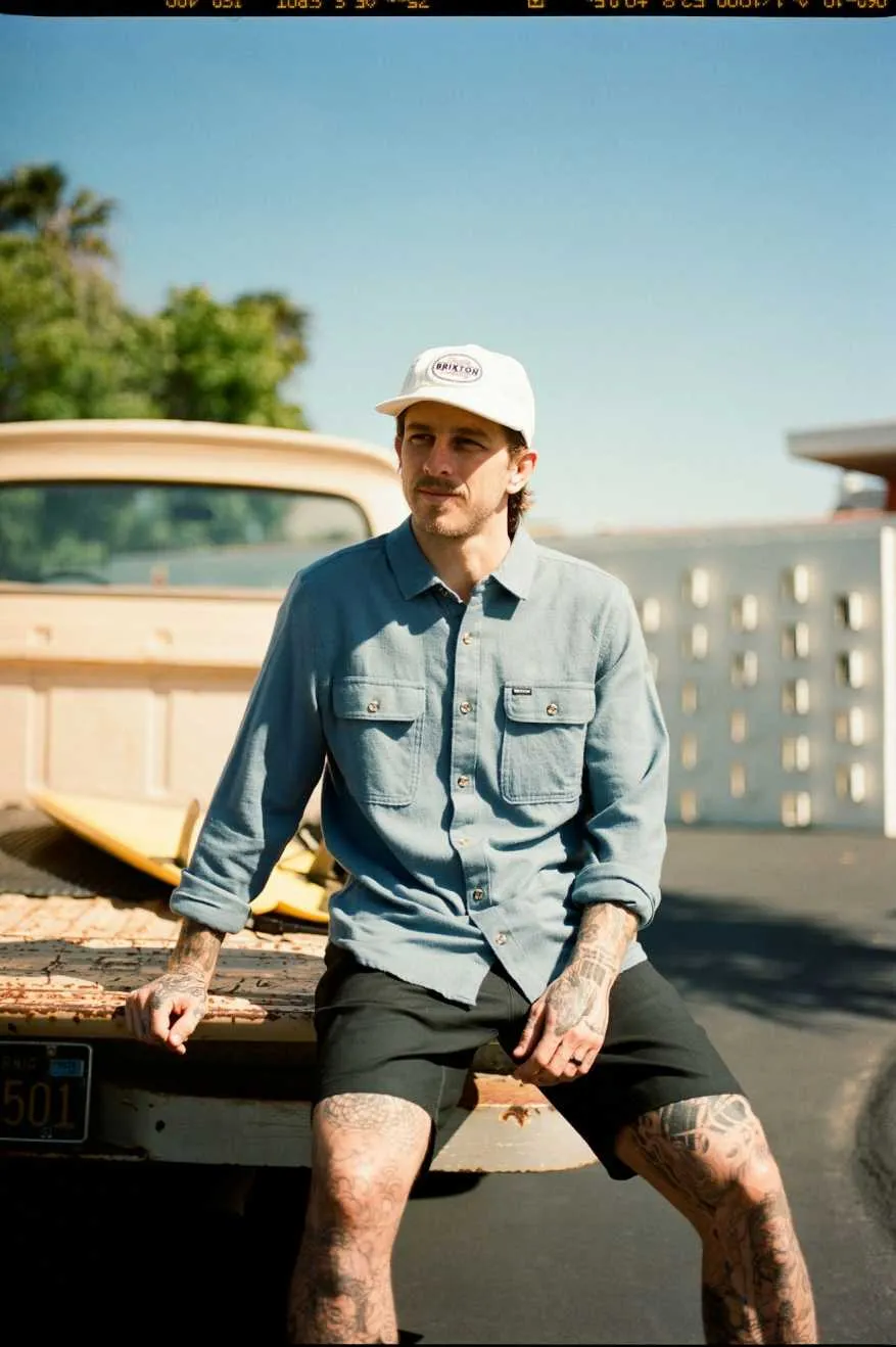 Bowery Lightweight Ultra Soft L/S Flannel - Flint Stone Blue sold by Brixton product image thumbnail 3