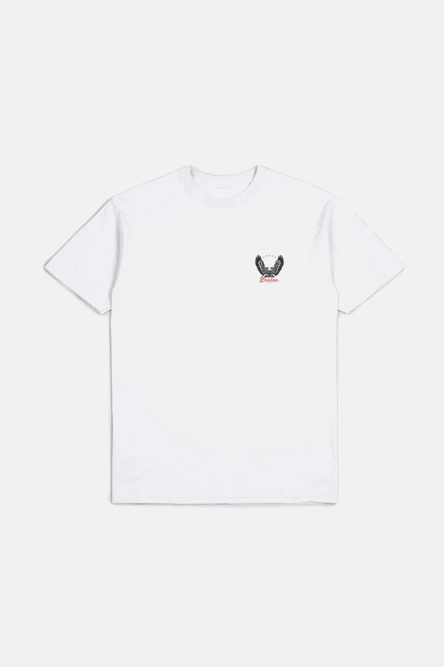 Talon S/S Standard Tee - White/Black sold by Brixton