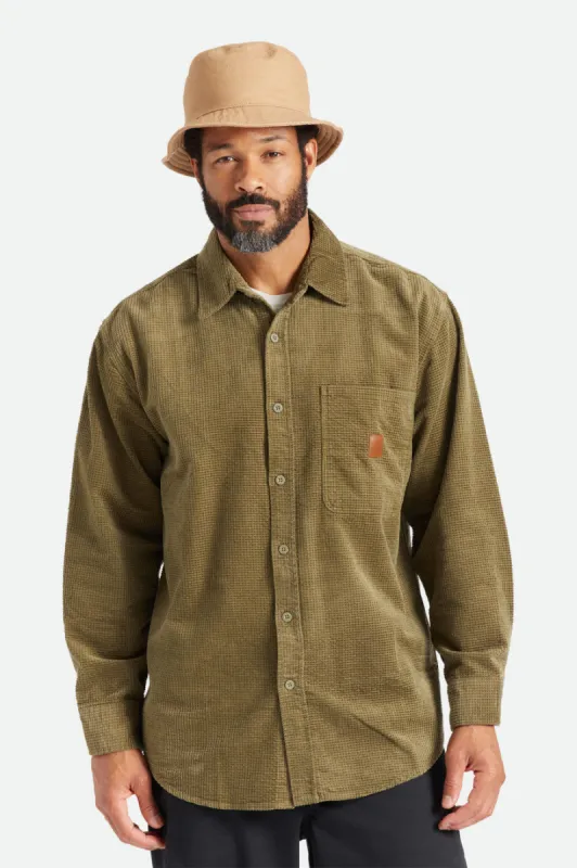 Porter L/S Waffle Corduroy - Military Olive sold by Brixton