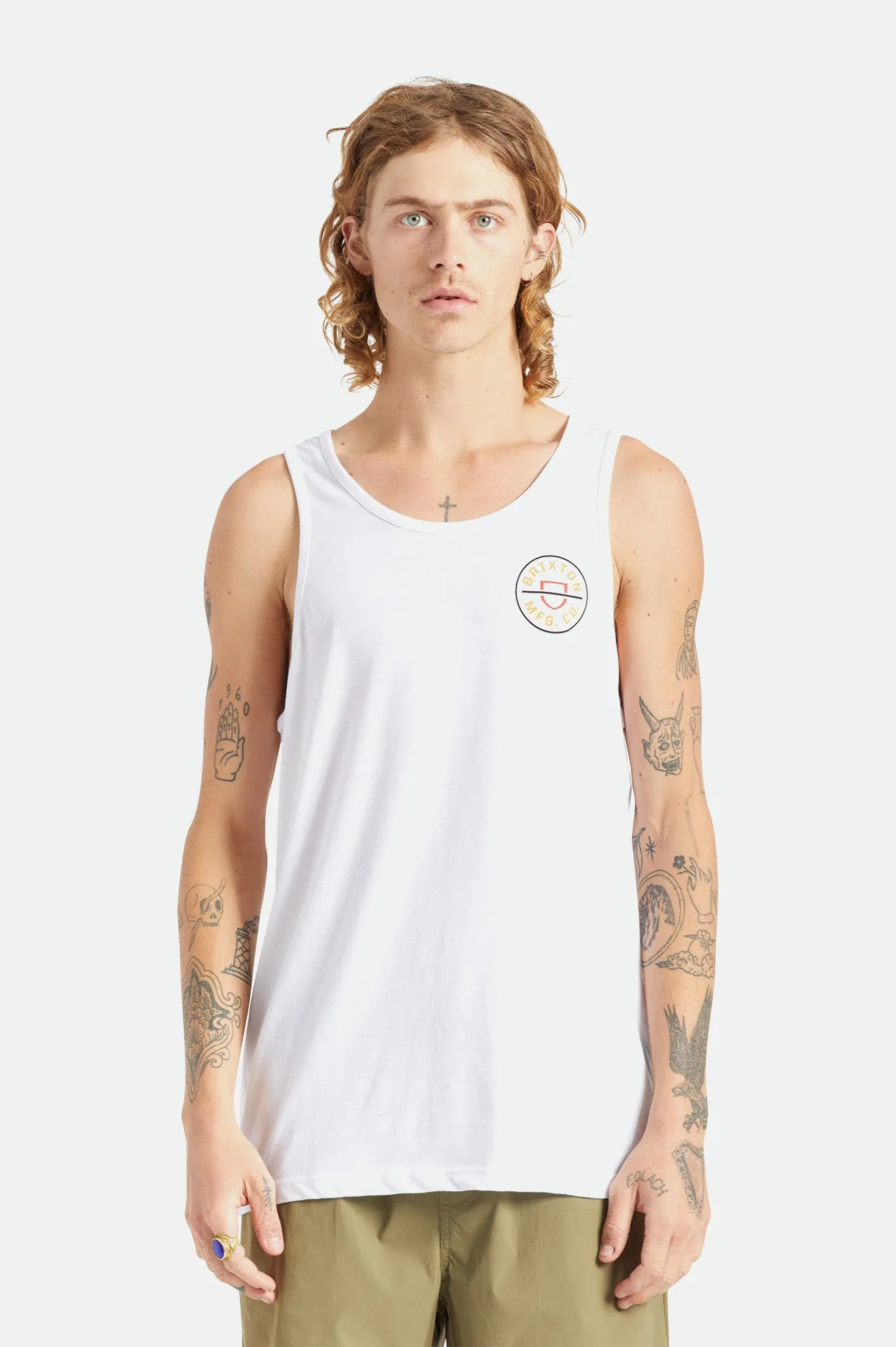 Crest Tank - White sold by Brixton
