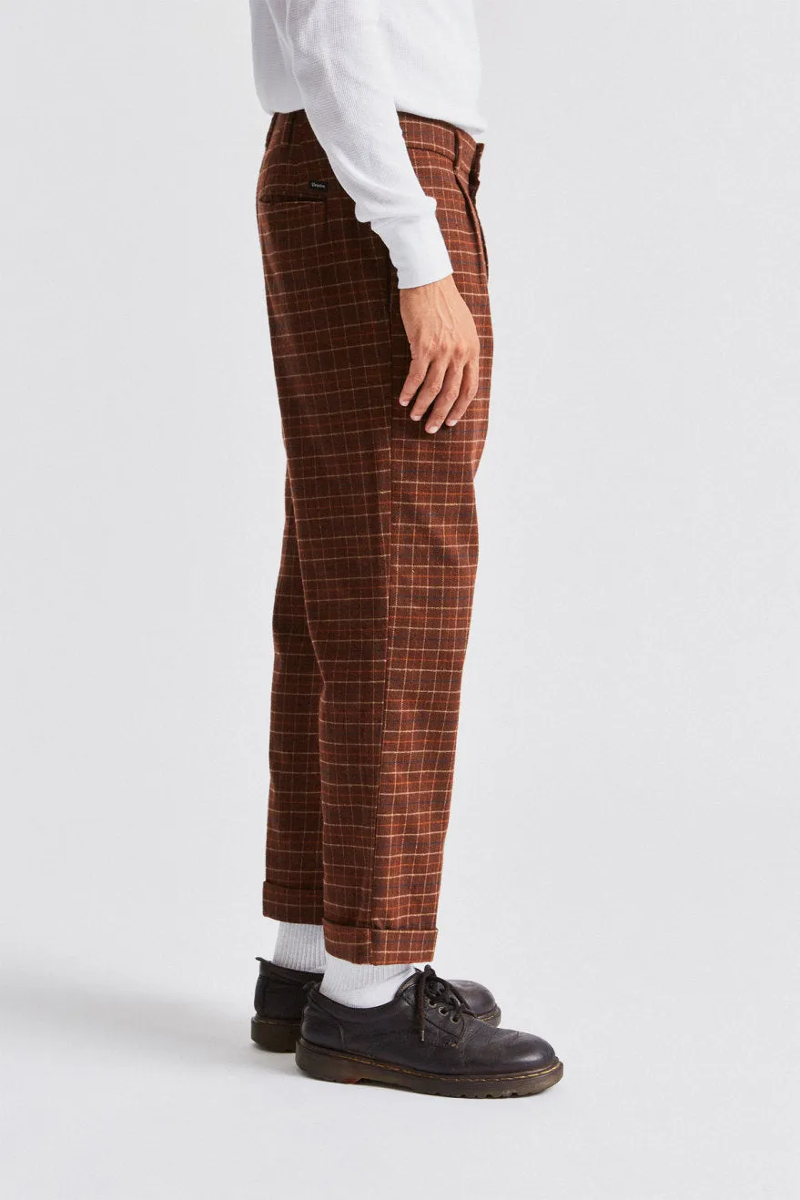 Regent Trouser Pant - Brown Plaid sold by Brixton product image thumbnail 4