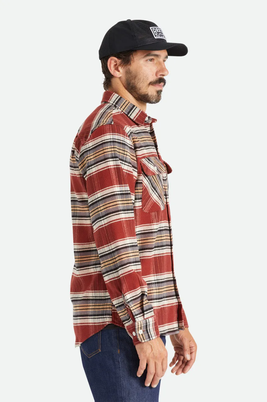 Bowery Stretch L/S Utility Flannel - Burnt Henna/Bright Gold/Black sold by Brixton product image thumbnail 4