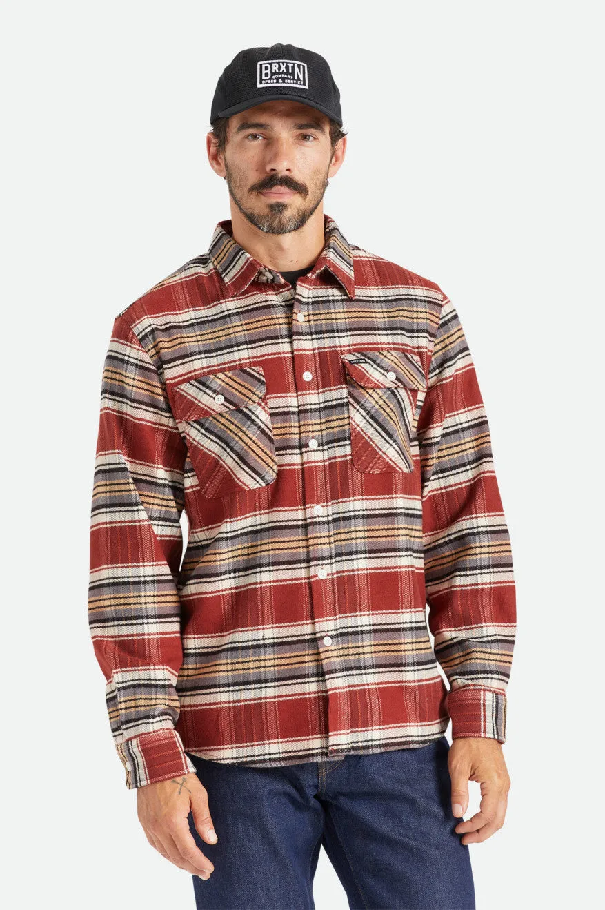 Bowery Stretch L/S Utility Flannel - Burnt Henna/Bright Gold/Black sold by Brixton product image thumbnail 2