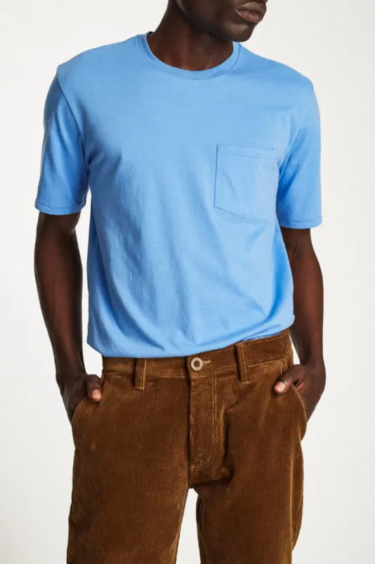 Basic S/S Pocket Tee - Washed Royal sold by Brixton