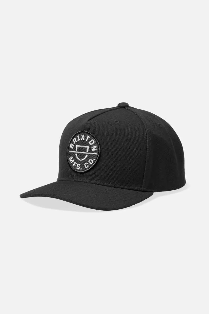 Crest Netplus Snapback - Black sold by Brixton