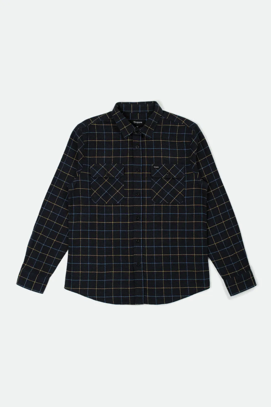 Bowery L/S Flannel - Washed Black/Blue sold by Brixton product image thumbnail 3