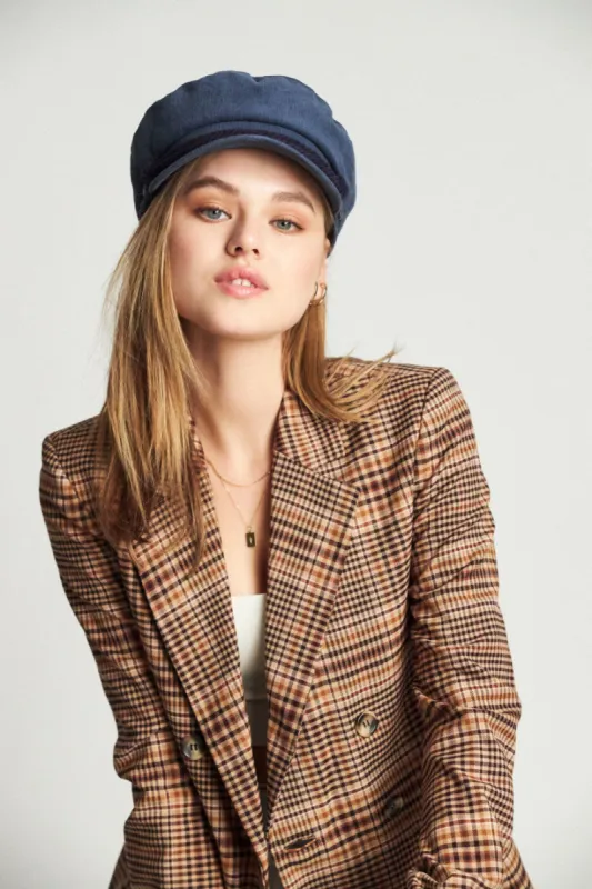 Fiddler Cap - Navy Cord sold by Brixton