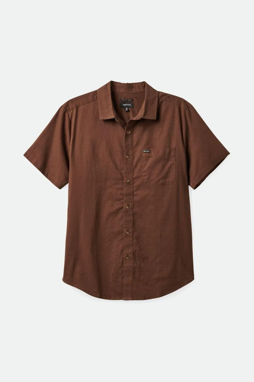 Charter Textured Weave S/S Woven Shirt - Dark Earth sold by Brixton