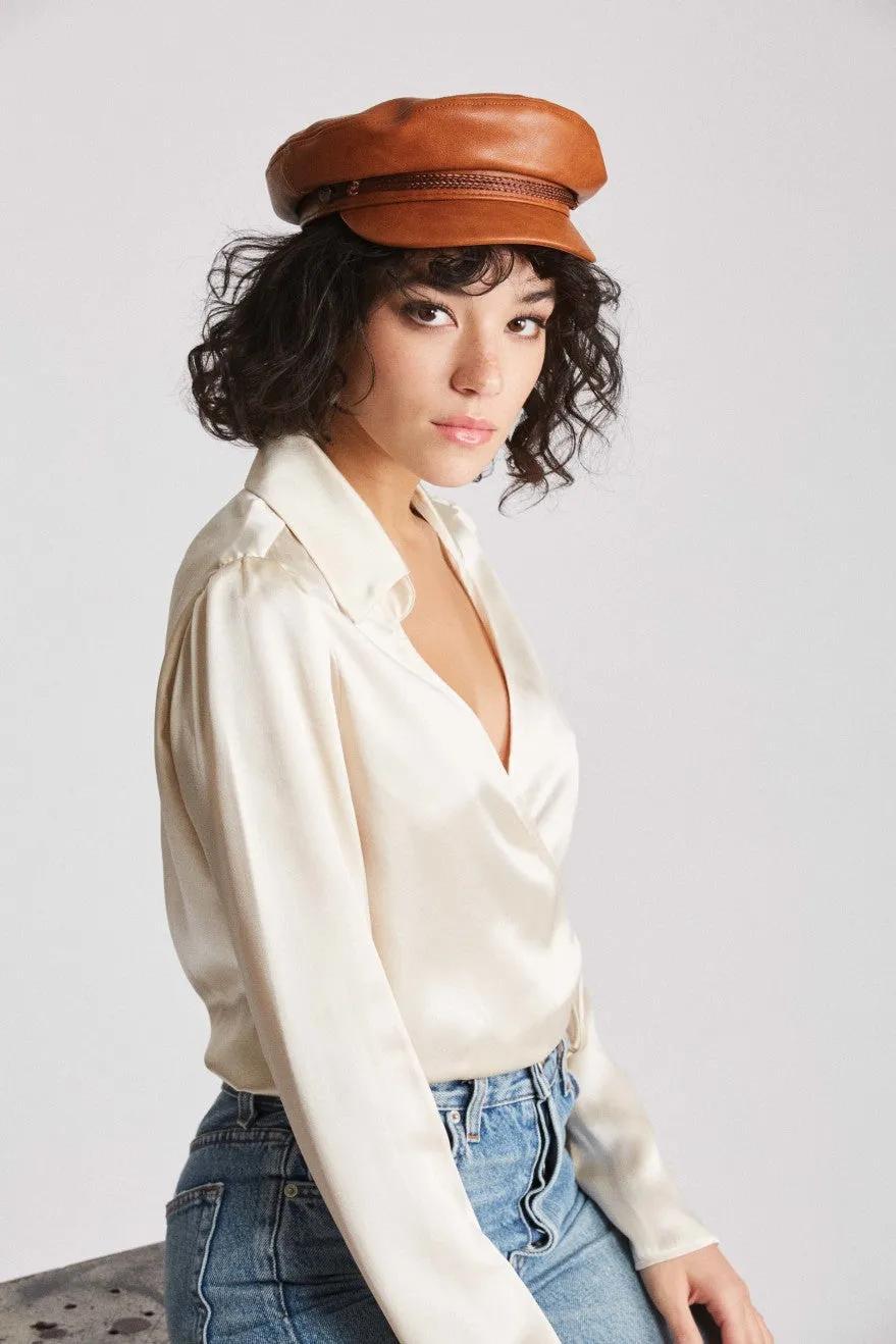 Fiddler Women Cap - Tan Vegan Leather sold by Brixton